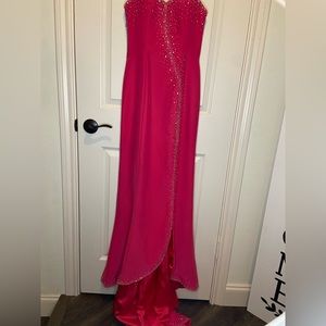 Hot pink prom dress